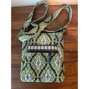 Vera Bradley Retired Cambridge Hipster Crossbody Bag, Green/Blue/Navy